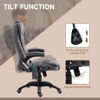 Vinsetto sillón de oficina sillón de masaje con función de calor sillón ejecutivo con función de masaje silla giratoria de altura regulable silla gaming ergonómica masaje 68 x 72 x 110-120 cm - details 5