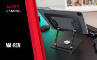 Mars Gaming MA-RSN, Soporte para Portátiles y Tablets hasta 17", Ajuste en Altura + Inclinación + Rotación 360º, Stand Estructura Acero, Almohadillas Antideslizantes, Diseño Plegable Portátil, Soporte Portátil en Negro o Plateado - details 0
