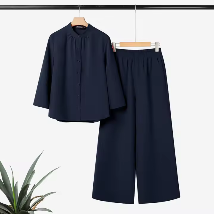 Conjunto De Traje Elegante Para Mujer ZANZEA Otoño 2 Piezas Camisa De Manga Larga Y Pantalones Regular Para Trabajo Y Casual - 1