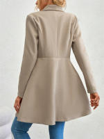 Abrigo De Lana Vintage De Corte Slim Para Mujer Estilo Coreano Doble Filo Otoño Invierno Abrigo Casual De Elegancia Completo - details 5
