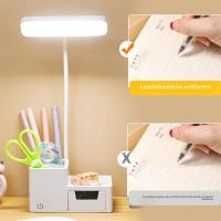 Lámpara De Mesa Recargable 3000XHH Con Soporte Para Lápiz Luz De Lectura USB LED Táctil Dimmable Protección Ocular Para Dormitorio Y Estudio - details 1
