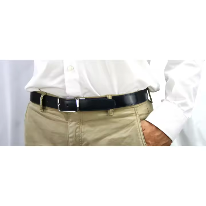 Cinturón reversible en dos colores de piel fabricado en España para hombre 35mm de ancho Márquez Cinturones - 1
