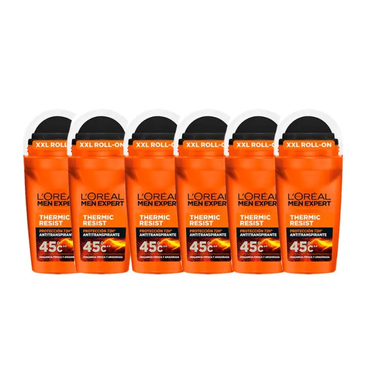 L'Oréal Paris | Men Expert, 6 unidades de Desodorante Thermic Resist, Absorbe todo el sudor, Fragancia Fresca - 1