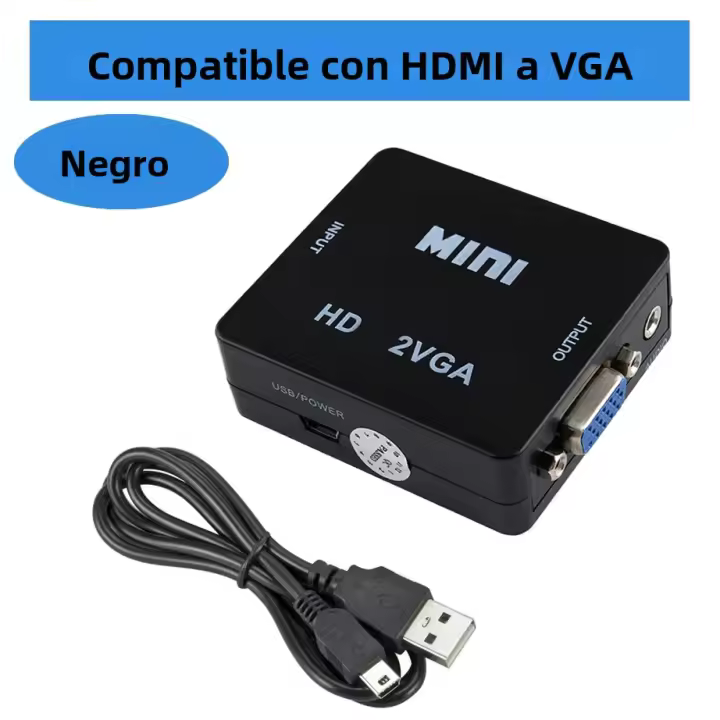 Convertidor VGA a HDMI Compatible Portátil VGA2HDMI Video Box Adaptador De Audio 1080P Para Proyector Notebook PC HDTV TV - 1