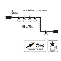 Luz De Campaña Exterior Bombillas G50 Impermeables Cadena De Luces LED Para Decoración De Tienda De Camping Fiesta De Navidad Boda Ornamento - details 3