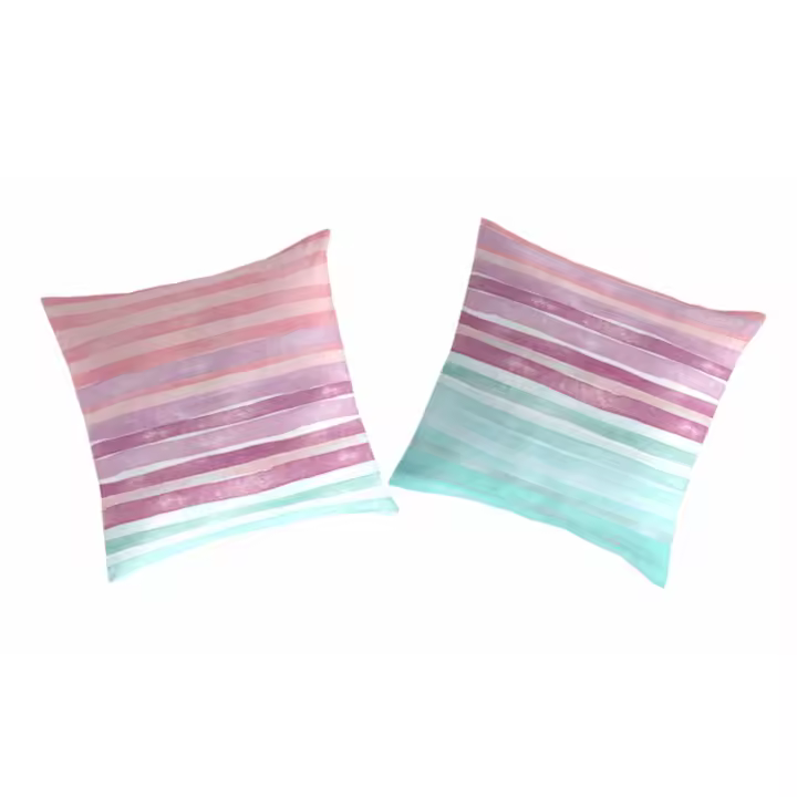 NAF NAF - 2 fundas de almohada 100% algodón ELYSE rosa/verde/azul 65x65 cm - 1
