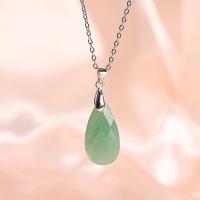 Collar De Cristal Rosa Amatista Pendentivo De Piedra Natural Para Mujer Joyería Regalo Forma De Gota De Agua Corte En Rostro - details 3