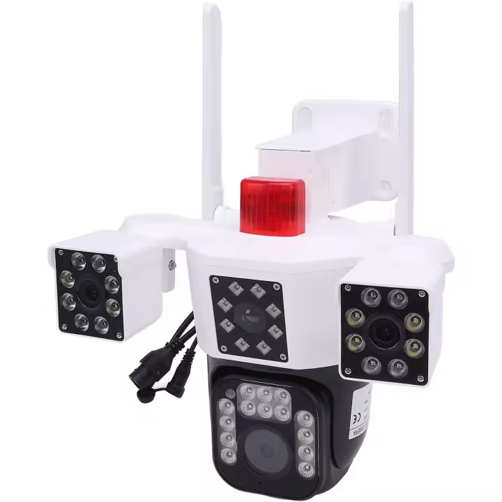 FGNS Cámara de Seguridad PTZ WiFi PTZ de Lente Triple, Exteriores IP66, Alertas de Sonido en Tiempo Real,1080p 360 ° Vista sin Punto Ciego, Seguimiento Automático, Audio de 2 Vías - 1