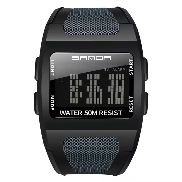 Reloj Deportivo Digital Para Hombres SANDA Resistente Al Agua 5Bar Big Dial Luminoso Alarmas Chronógrafo Multifuncional Reloj De Pulsera Casual - 1