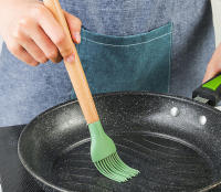 Utensilios De Cocina Ecológicos De Silicona No Adherente Con Mango De Madera Espátula Para Hacer Huevos Y Cocinar Herramienta De Cocina - details 2