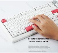 USLION 126 Teclas XDA Profile PBT Keycaps Rosa Blanca Para Teclado Mecánico De Juego Personalizado Inglés Japonés Ruso - details 5