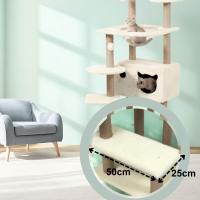 CATURE, Árbol Rascador para Gatos, 153 cm de Altura, Color Beige, con Casa y Plataformas, 50x50 cm Base - details 3