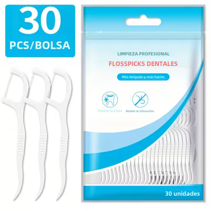 Floss Dental Desechable Ultra-Fino 30/50/150/300/600PCS Smooth Para El Hogar Palillos De Dientes Para Adultos Polietileno - 1