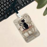 Porta Tarjetas Gato Negro Lindo Funda Para Tarjetas De Crédito Estudiante Tarjeta De Identificación Subway Permisos De Trabajo Estilo Clásico Material PVC - details 2