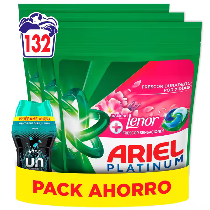 ARIEL Pods Sensaciones 132 Lavados + Perlas Fresh 150 gr - 1