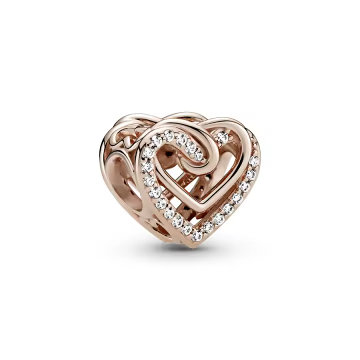 Pandora San Valentín Charm en Pandora Rose Corazones Brillantes Entrelazados 789270C01 , para Mujer - 1