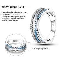 Anillo Anillo De Plata 925 Para Mujer Con Corazón Rosa Azul Sol Estrella Luna Crossover Anillo Ancho Joyería De Fiesta Regalo De Cumpleaños - details 19