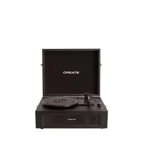 CREATE - RECORD PLAYER RETRO - Tocadiscos Retro con Bluetooth, USB, SD, MicroSD y Mp3 - 1