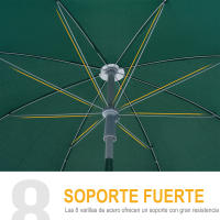 Outsunny Sombrilla de Playa Diámetro de Ø202 cm con Techo Inclinable Poste Desmontable y Pincho Inferior para Jardín - details 8