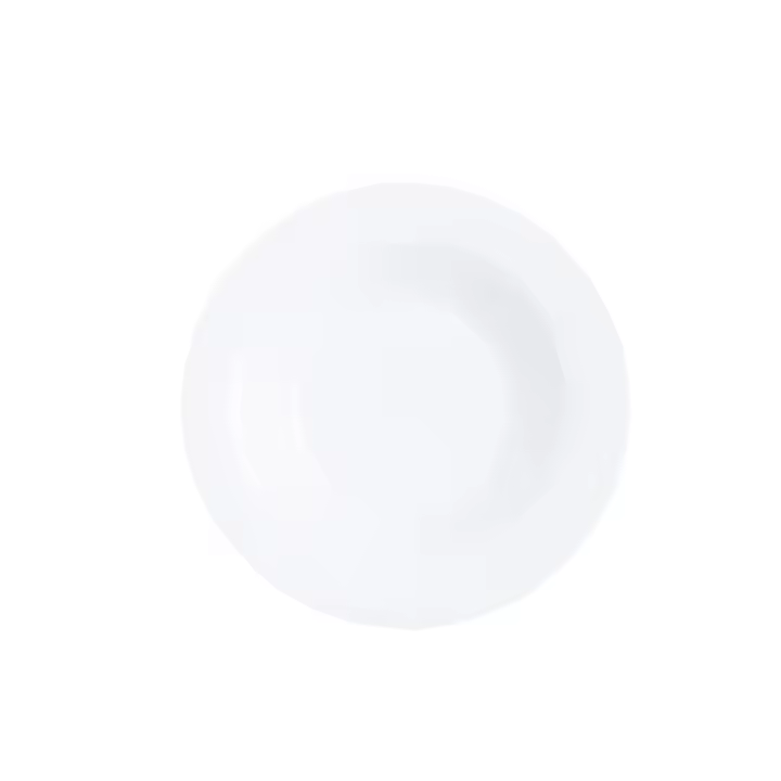 ARCOROC INTENSITY WHITE Set 6 Platos Hondos Opal 22CM Blanco Brillo Fabricado en Francia Vidrio templado extra resistente - 1