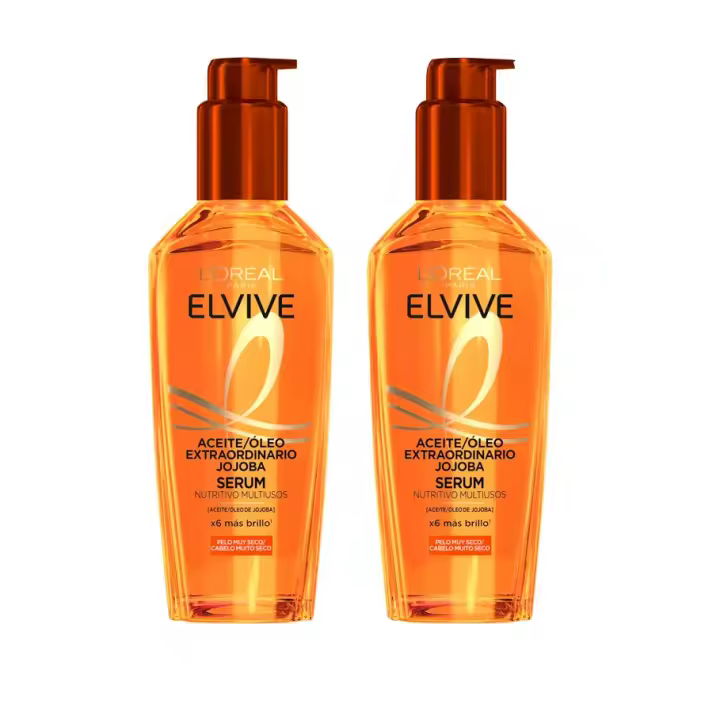 L'Oréal Paris | Elvive Aceite Extraordinario Serum Nutritivo Multiusos Con Aceite de Jojoba Para Pelo Muy Seco 2x100ml - 1