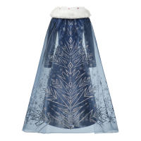 Vestido De Princesa Elsa Azul Con Copa De Pelo De Nieve Para Niñas Traje De Invierno Con Manga Larga Y Collar De Pelo De Nieve Disfraz De Reina De La Nieve Para Fiesta De Navidad Y Carnaval - details 3