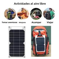 Panel Solar USB 5V 10W Portátil Impermeable Para Camping Y Senderismo Cargador De Batería Móvil De Silicio Monocrómico - details 2
