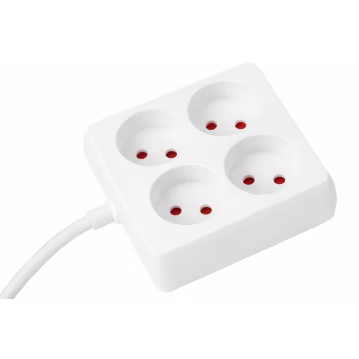 Alargador de 4 tomas 1,5 Metros, 3 Metros, H05RR-F (3G 1,5mm2), 16A 250V - 1