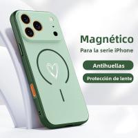 Funda Magnética De Corazón Para iPhone Con Carga Inalámbrica Magsafe Compatible Con Modelos 13 14 15 16 17 pro Max Material TPU PC Suave - details 10
