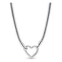 Pandora - Collar de cadena de serpiente con cierres de corazón - Plata de Ley - details 0