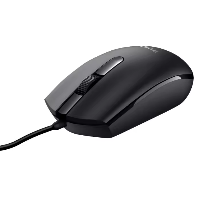 Trust Basi Optical Mouse 1200 DPI Wired for PC and Laptop, 3 Buttons, 160 cm Cable, Compatible with Windows, Mac OS, and Chrome OS, Non-Reflective Surface, USB 2.0. - 1