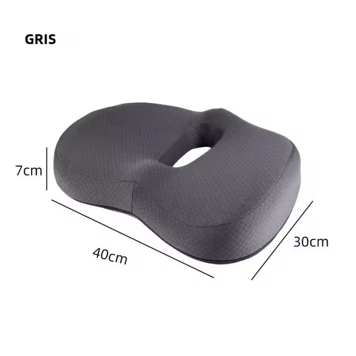 Cojín De Esponja De Memoria Para Silla Oficina Protección De Caderas Y Glúteos Alivio De Presión Para Sentarse Prolongado Ideal Para Hemorroides - 1