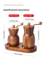 Juego De Molinillos De Pimienta Y Sal De Madera Manuales Con Base Molinillo De Pimienta Multifuncional Caja De Condimentos Herramientas De Cocina - details 9