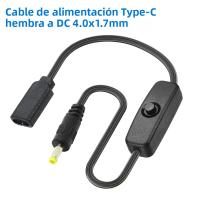 Cable De Poder DC 4.0mm X 1.7mm Con Interruptor ON/OFF USB Tipo C Hembra a DC 5V Para Webcam Router Cámara Mini Ventilador DVR Escáner - details 0