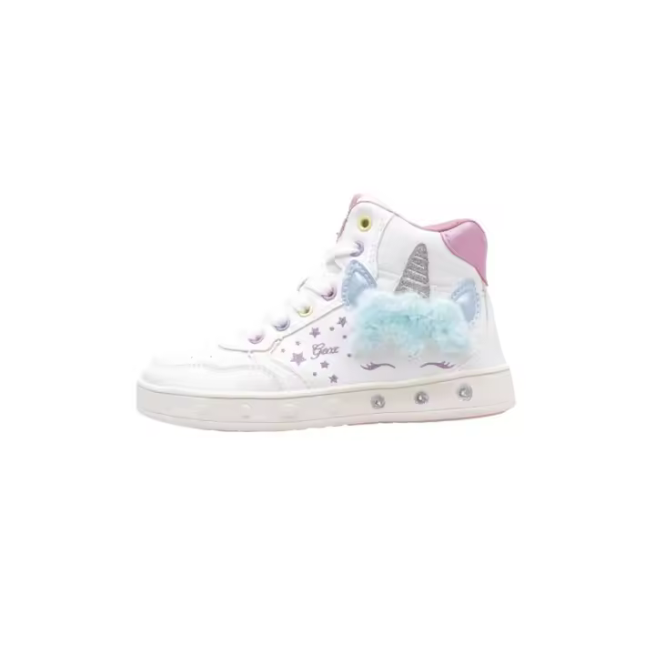Geox J SKYLIN GIRL C Zapatilla Deportiva Alta niña Blanco - 1