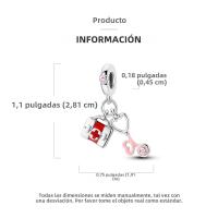 Pulsera De Bangle DIY Con Colgantes De Oso Polar Ciervo Zorro Y Aves Con Cuentas De Oración Plata Original Joyería Fina Para Mujeres Regalo - details 5