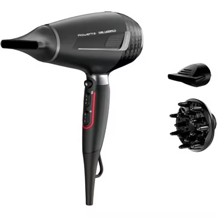 Secador - Rowenta CV887LF0 K/Pro Stylist, 2200 W, Motor AC Pro, 2 velocidades, 3 temperaturas, Tecnol. iónica, Keratin & Glow, Negro - 1