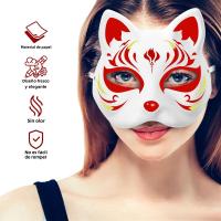 Mascarillas De Gato Blanco En Blanco Para DIY 10-50PCS Con Correas Para Halloween Cosplay Fiesta De Disfraz Animal Mitad De Rostro - details 6