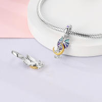 Pulsera De Bangle DIY Con Colgantes De Oso Polar Ciervo Zorro Y Aves Con Cuentas De Oración Plata Original Joyería Fina Para Mujeres Regalo - details 10