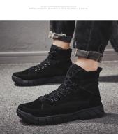 Botas De Cuero Impermeables Para Hombre Botines De Moda Casual Para Otoño Y Primavera Zapatos De Deporte De Media Calf High Para Senderismo Exterior - details 33
