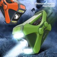 Radio De Emergencia Portátil 10000mAh Con Radio AM FM WB NOAA Solar Crank Manual LED Flashlight SOS Alarm Power Bank - details 9