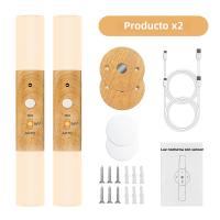 2PCS Luz Nocturna Sensor De Movimiento USB Recargable Madera 700mah LED Para Pared De Dormitorio Pasillo Escalera - details 10