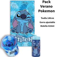 Pack Playa Niño 3 en 1 Toalla Microfibra 140x70 Secado Rápido + Gorra Ajustable + Botella 410ml Set Verano Infantil Piscina Playa Regalo Niños Pokémon Minecraft Stitch Frozen Bluey Dragon Ball Sonic - details 2