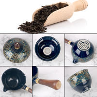 Tetera Y Infusor De Porcelana Con Rotación De 360 Grados Set De Té Chino Gongfu Forma Elegante De Cerámica Para Puer - details 7
