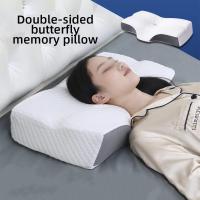 Almohada de espuma viscoelástica con rebote slow para el cuello, almohada ergonómica with FORMA DE Mariposa (color: Negro) - details 1