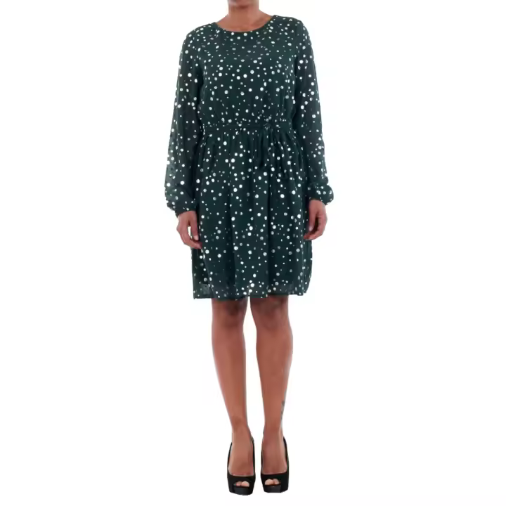 VERO MODA 10198236 VMDIVIA DOT LS SHORT DRESS FD GREEN GABLES/SILVER DOT Mujer Vestido Mono Falda Vestir estampados 20340 - 1