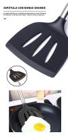 1-Pack Utensilios De Cocina De Silicona Con Mango De Acero Inoxidable Resistente Al Calor Cuchara De Sopa Colador De Pasta Accesorios De Cocina Ecológicos - details 6