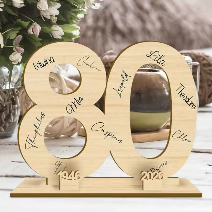 Libro De Invitados De Madera Número 60 Para Cumpleaños Y Aniversarios Personalizable Con Nombre Y Año Para Fiestas De Retiro - 1
