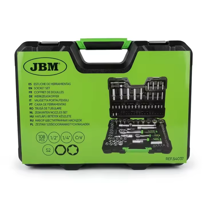 Maletín De Herramientas Profesional De 108 Piezas Con Vasos Hexagonales JBM 54037 - 1