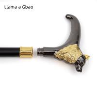 Bastón De Moda De Zorro Oro Y Negro Lujo Decorativo Para Fiesta Cospaly Vintage Con Punta De Goma 93cm - details 8